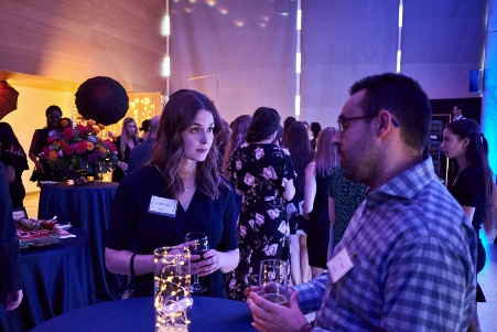 Students talking over drinks