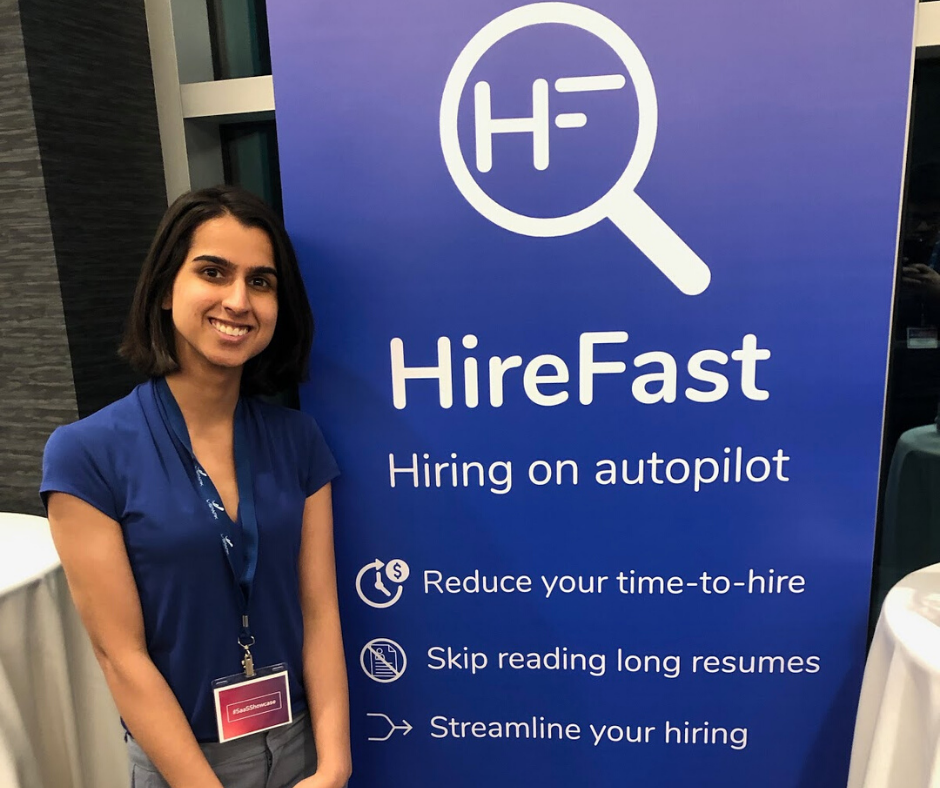 Alina Jahani with Hire Fast poster